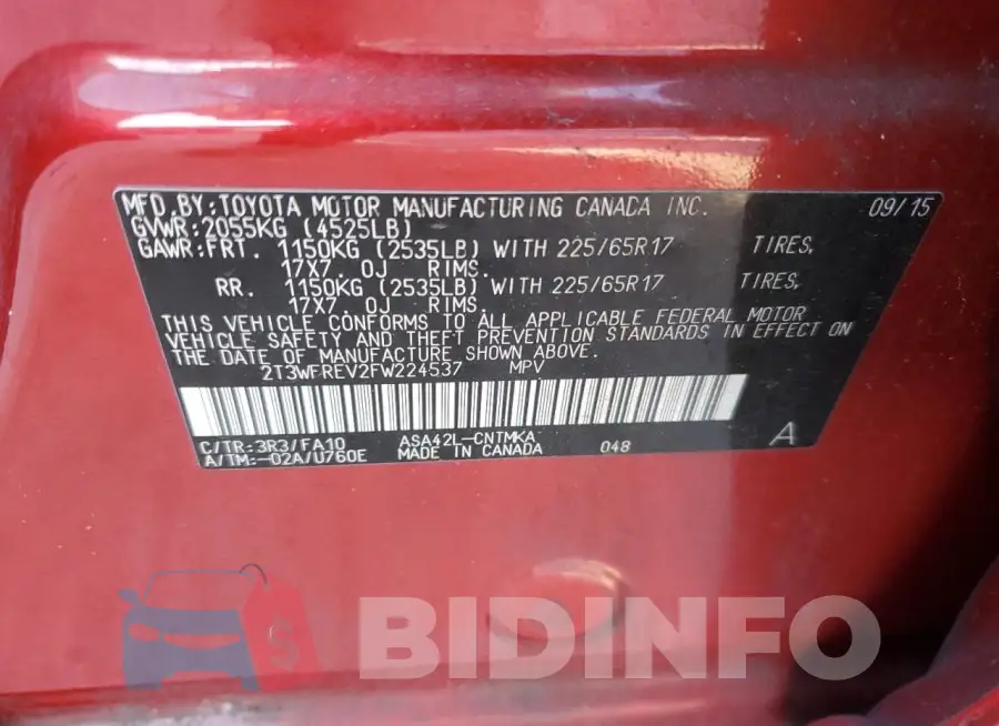 2T3WFREV2FW224537 Photo# 14