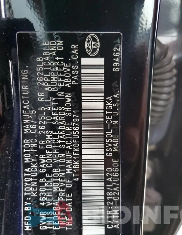 4T1BK1FK0FU567971 Photo# 12