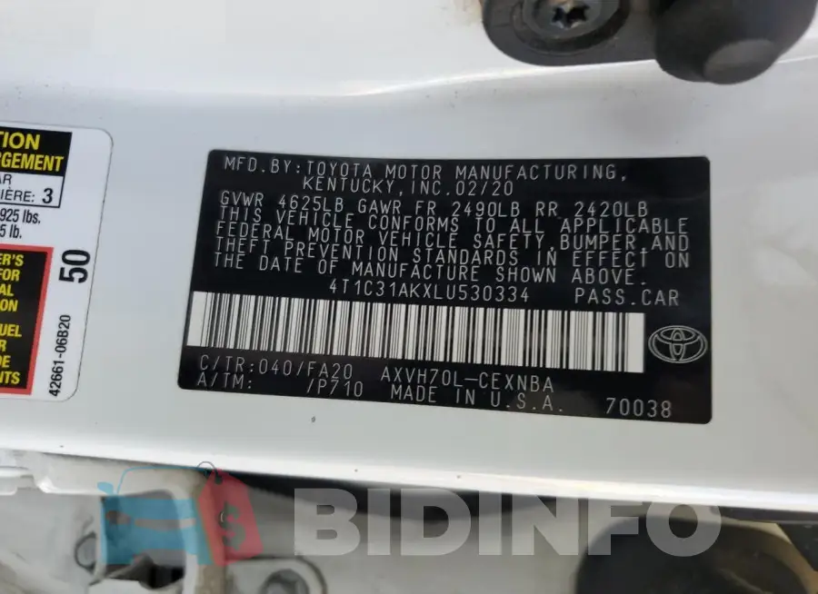 4T1C31AKXLU530334 Photo# 13