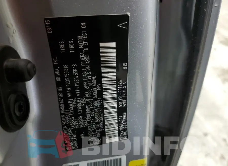 5TDDK3DC2FS117831 Photo# 14