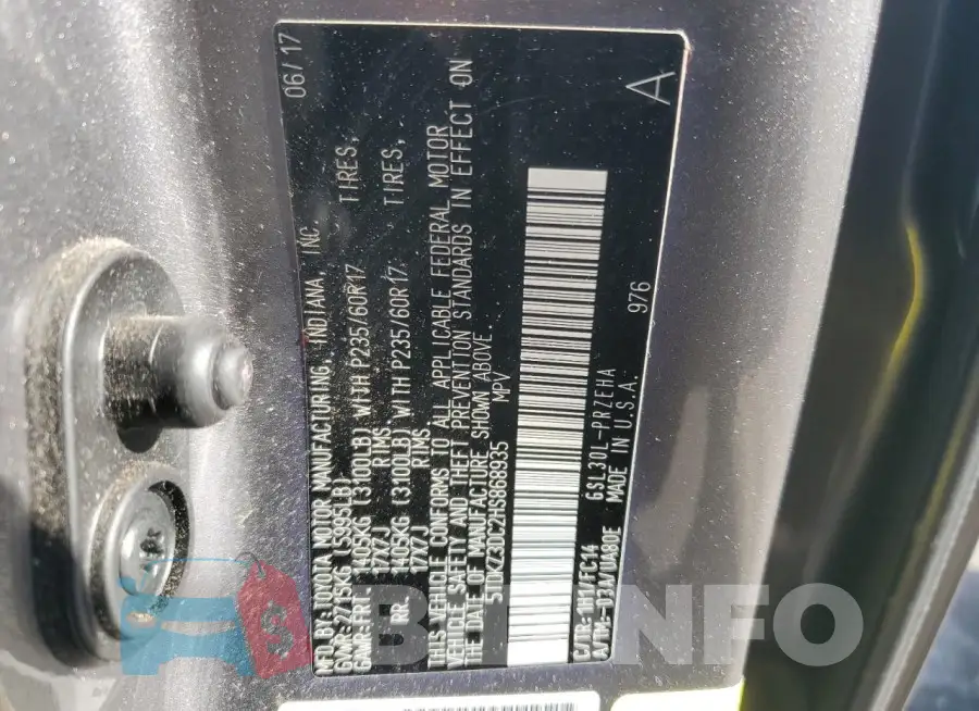 5TDKZ3DC2HS868935 Photo# 13