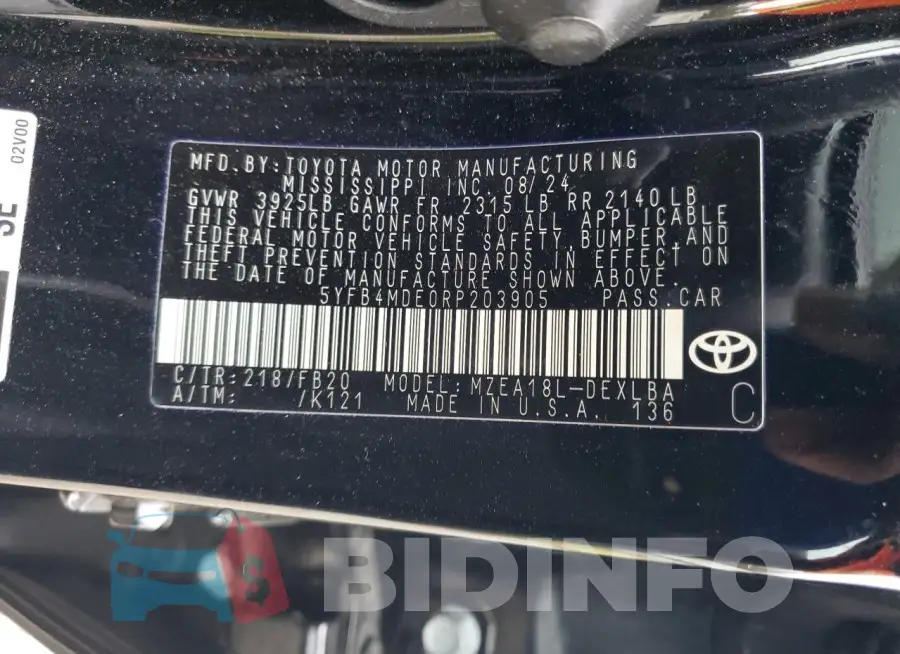 5YFB4MDE0RP203905 Photo# 13