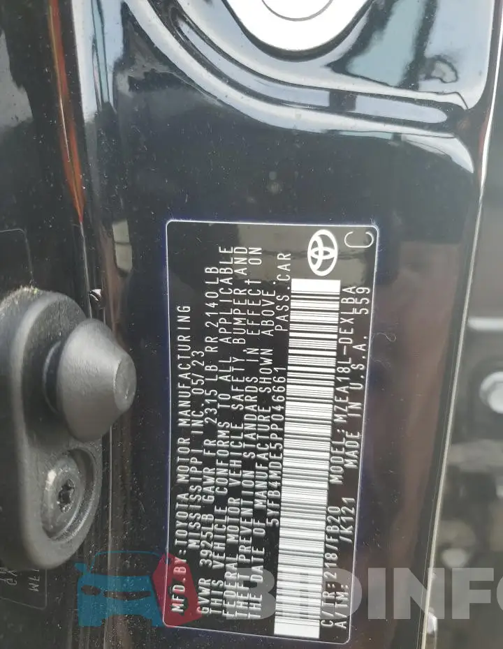 5YFB4MDE5PP046661 Photo# 12