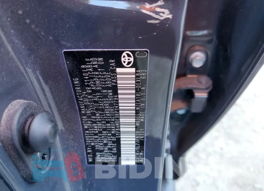 5YFB4MDEXRP147794 Photo# 13