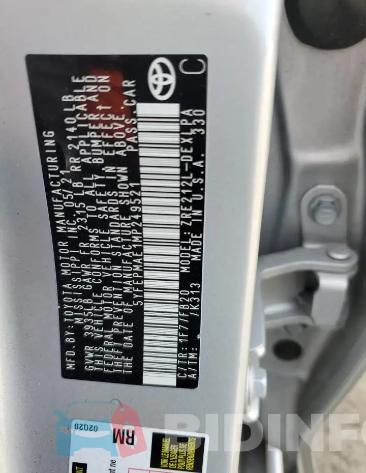 5YFEPMAE1MP249521 Photo# 13