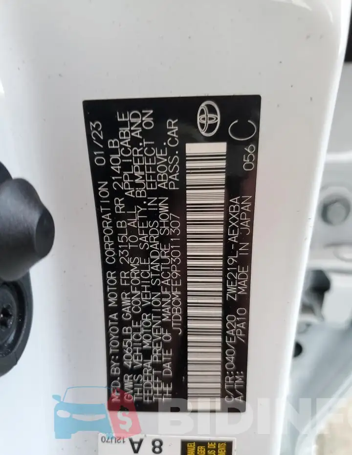 JTDBCMFE9P3011307 Photo# 12
