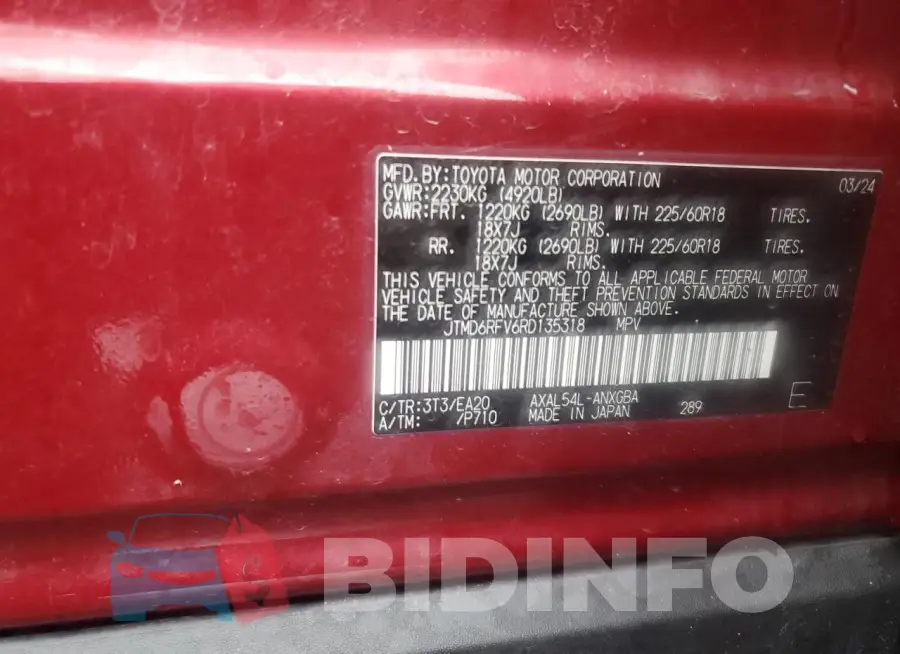 JTMD6RFV6RD135318 Photo# 13