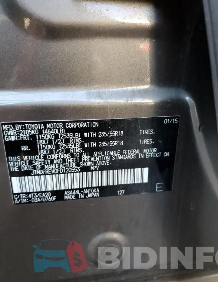 JTMDFREV0FD120553 Photo# 14