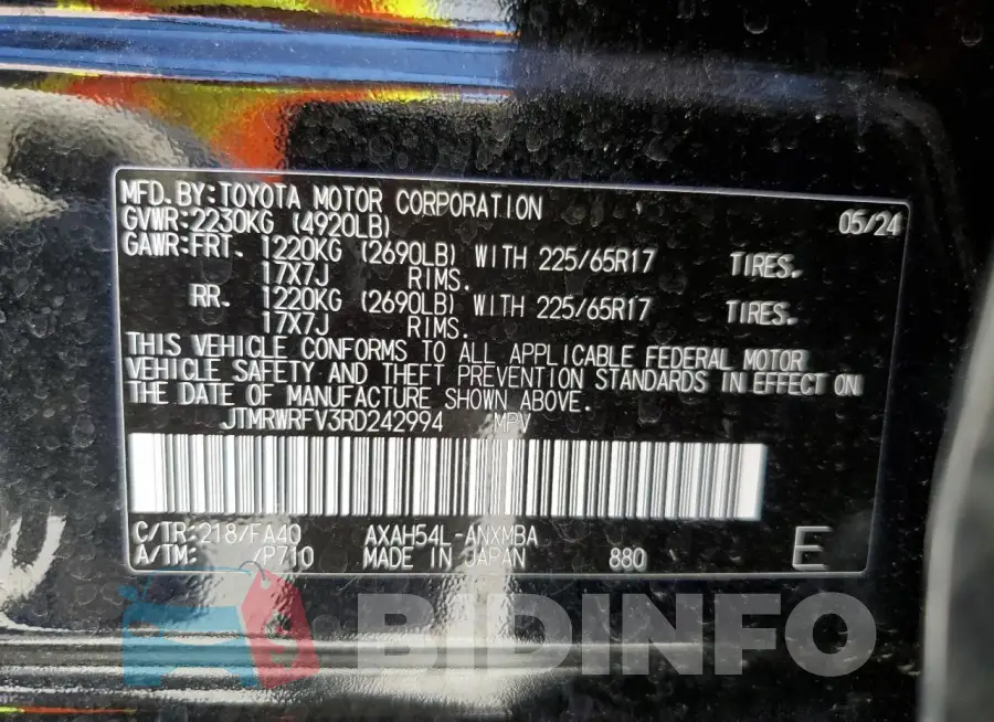 JTMRWRFV3RD242994 Photo# 13