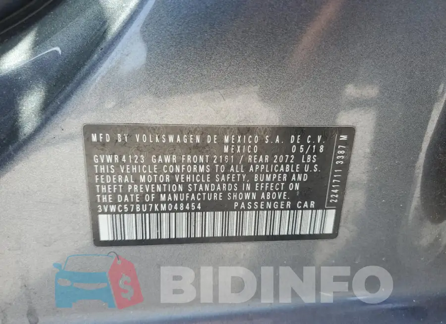 3VWC57BU7KM048454 Photo# 12