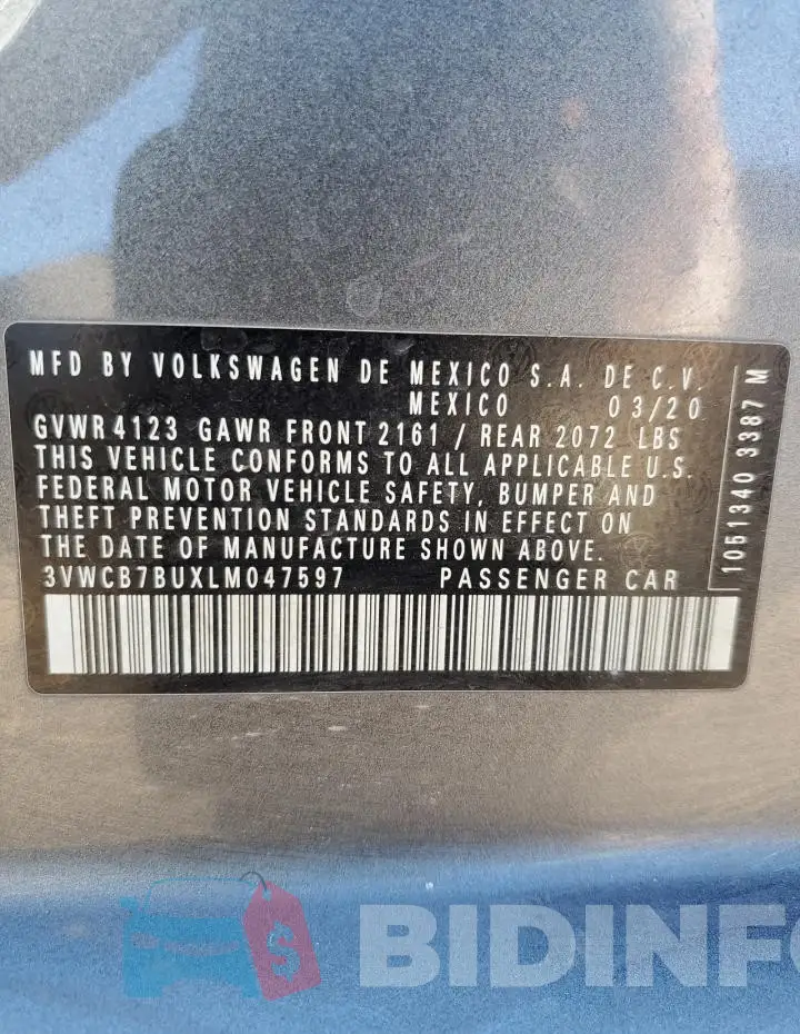 3VWCB7BUXLM047597 Photo# 12