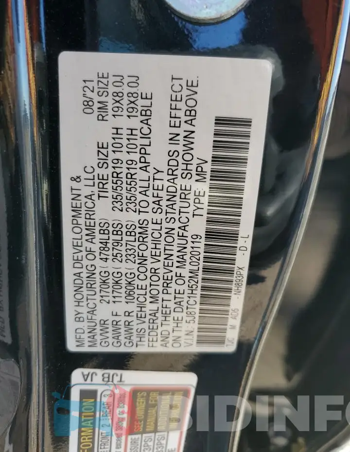 5J8TC1H52ML020119 Photo# 14