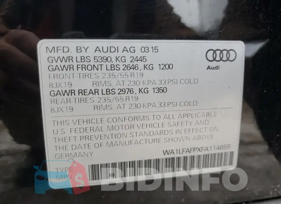 WA1LFAFPXFA114655 Photo# 13