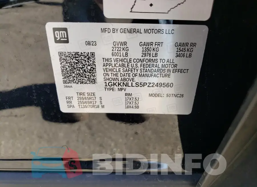 1GKKNLLS5PZ249560 Photo# 13