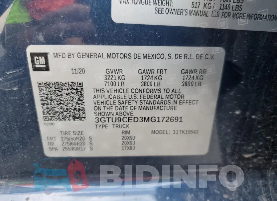 3GTU9CED3MG172691 Photo# 13
