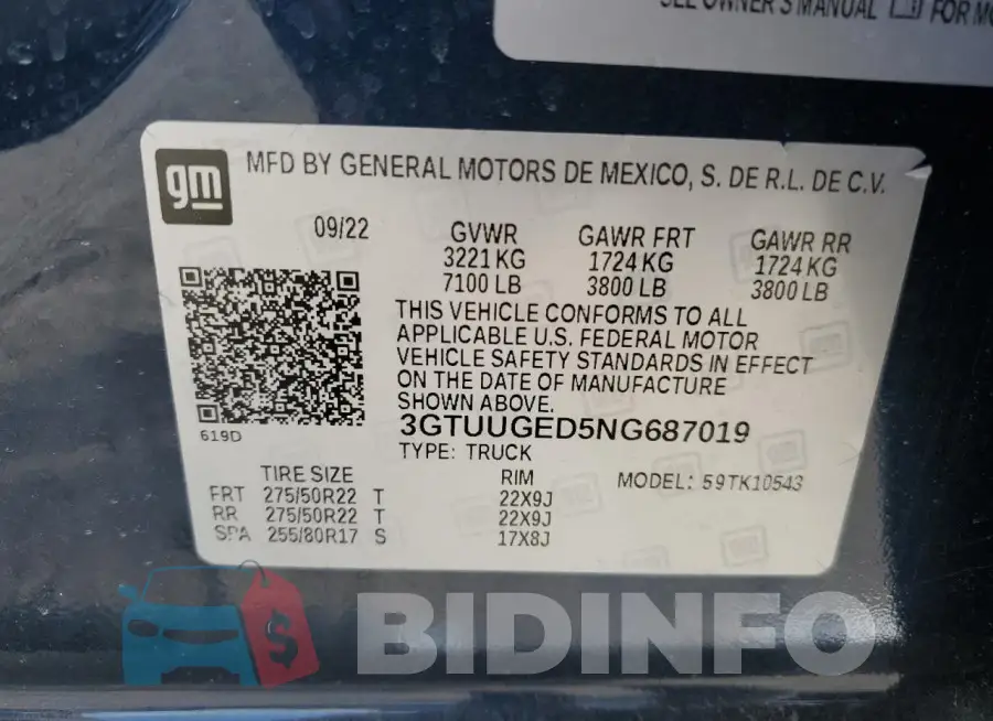 3GTUUGED5NG687019 Photo# 13