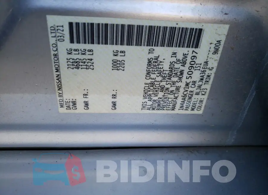 1N4AA6CV1MC509097 Photo# 12