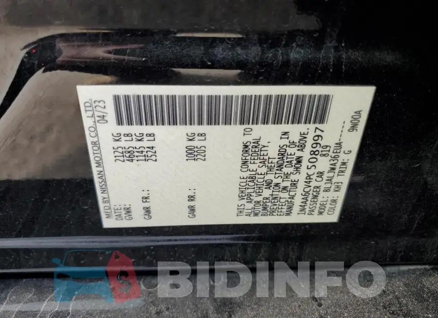 1N4AA6CV4PC508997 Photo# 13