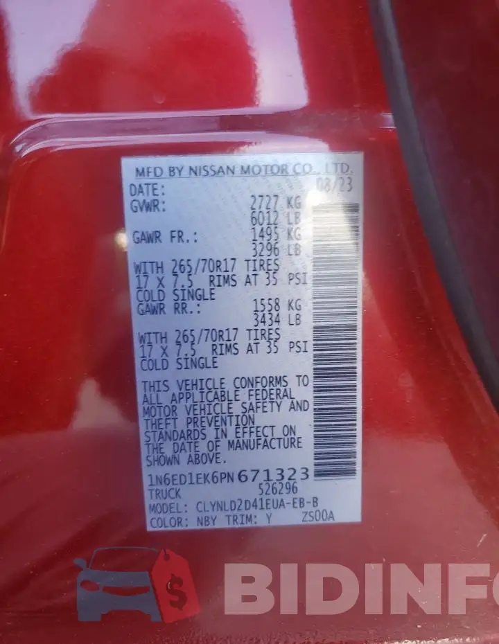 1N6ED1EK6PN671323 Photo# 12