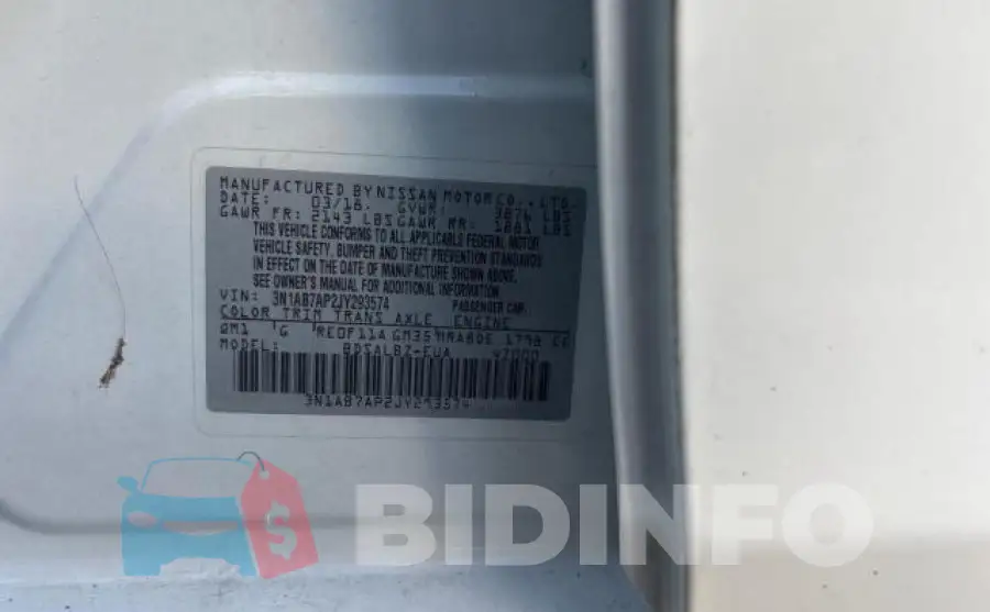 3N1AB7AP2JY293574 Photo# 10