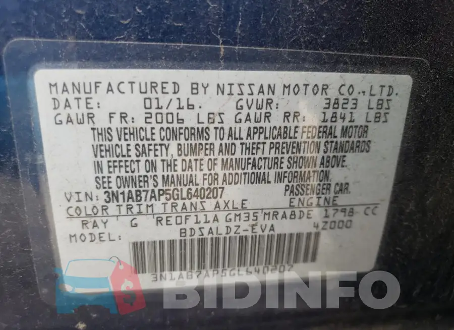 3N1AB7AP5GL640207 Photo# 12