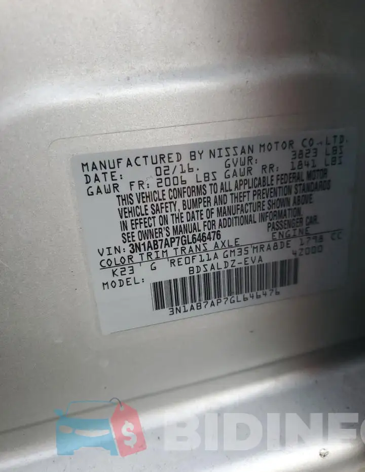 3N1AB7AP7GL646476 Photo# 12