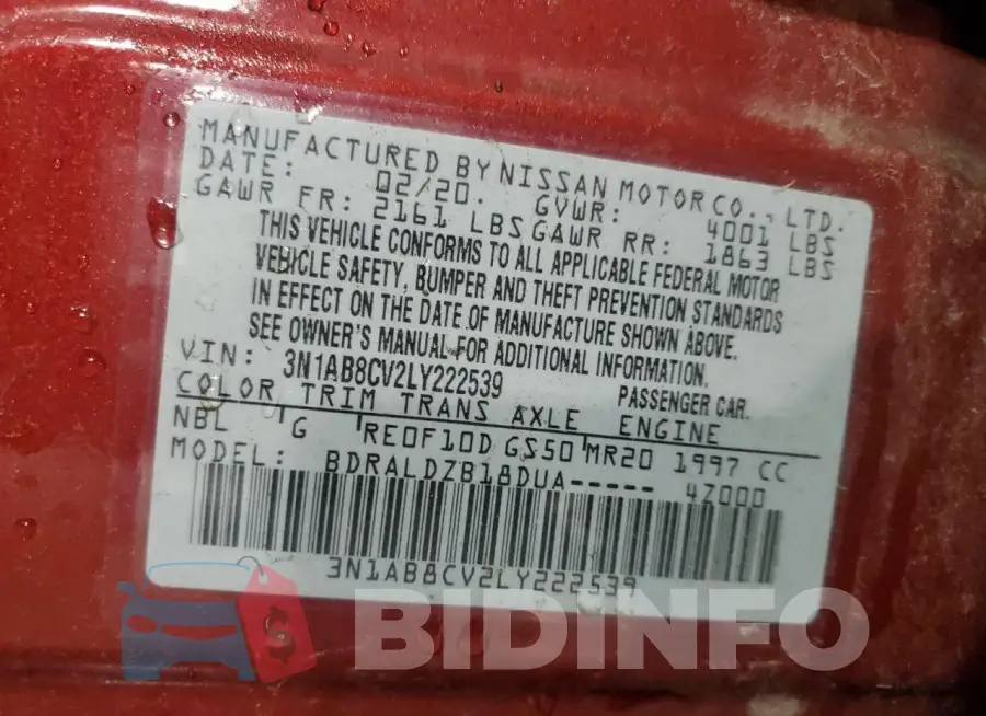 3N1AB8CV2LY222539 Photo# 12