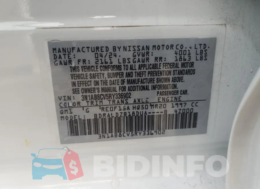 3N1AB8CV5RY336902 Photo# 13