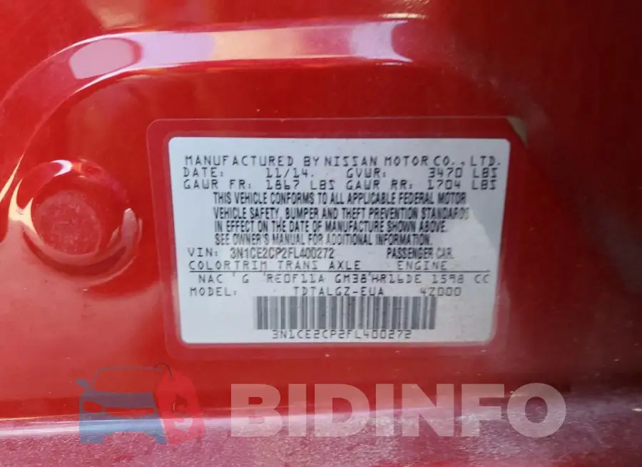 3N1CE2CP2FL400272 Photo# 13