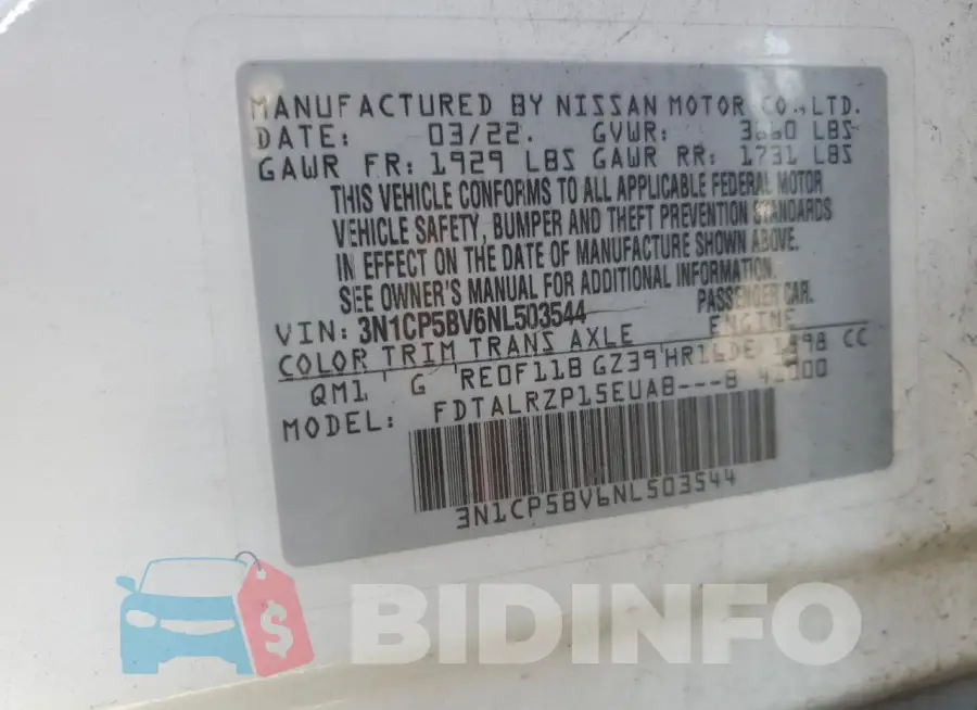 3N1CP5BV6NL503544 Photo# 13