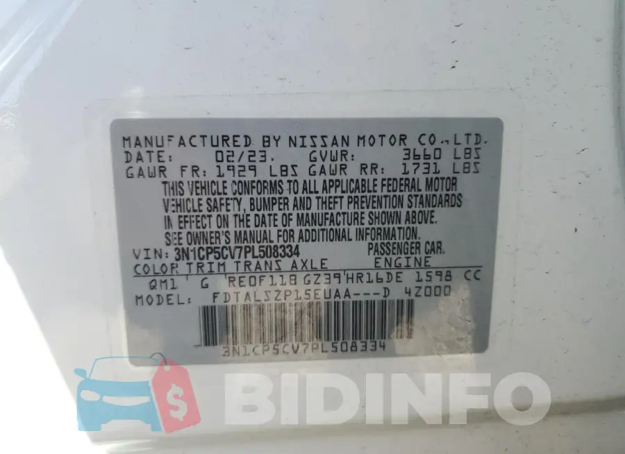 3N1CP5CV7PL508334 Photo# 14
