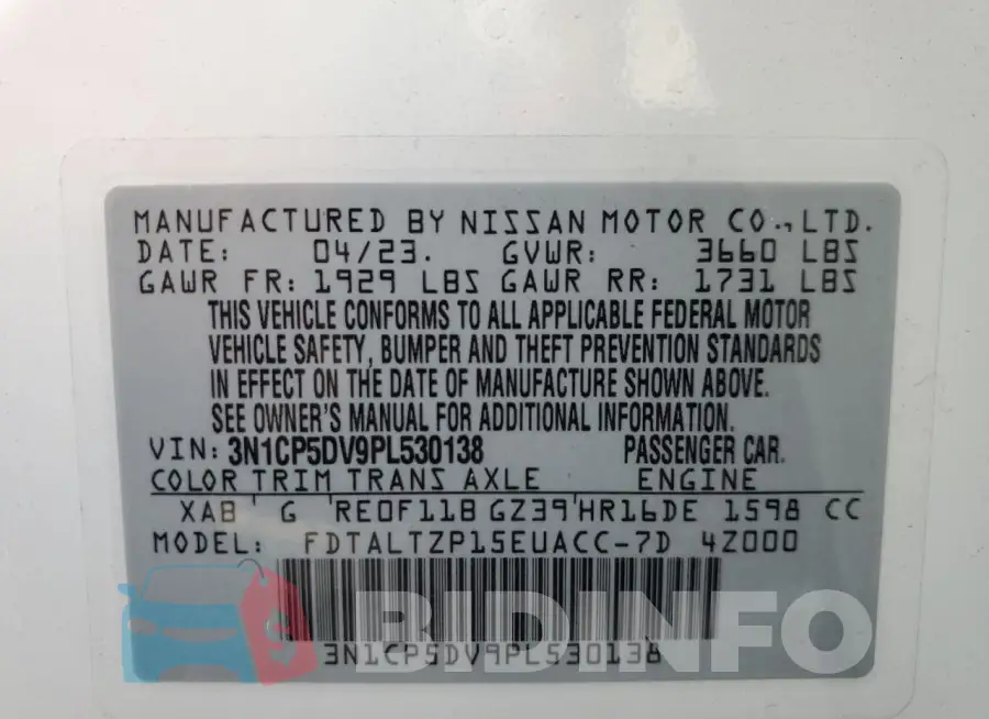 3N1CP5DV9PL530138 Photo# 12