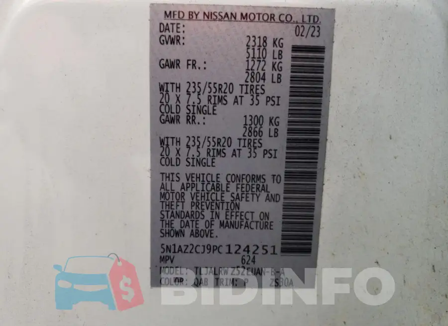 5N1AZ2CJ9PC124251 Photo# 14