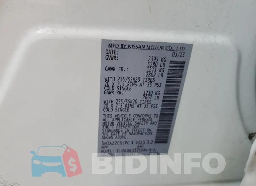 5N1AZ2CS2PC130532 Photo# 14