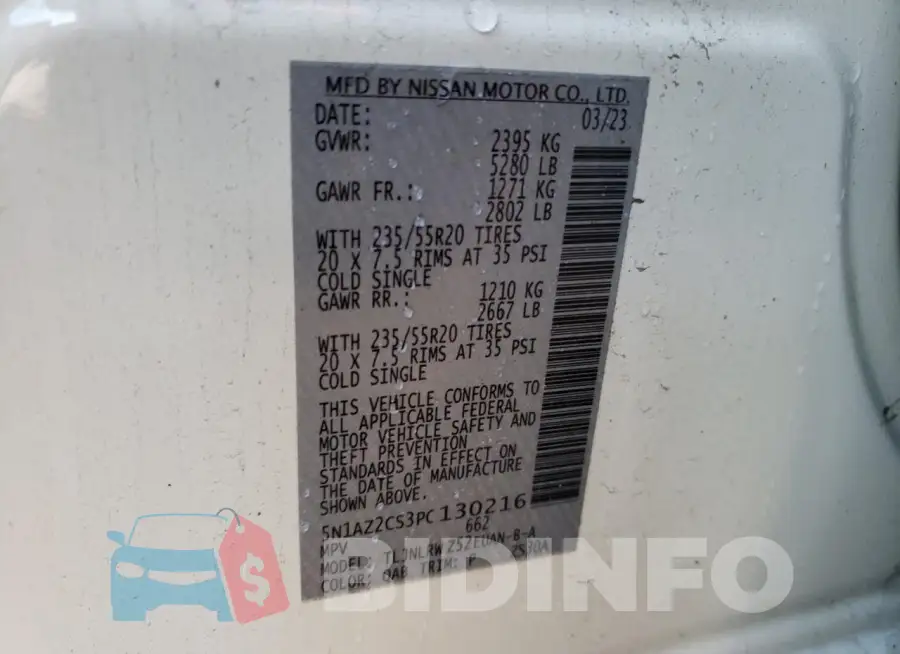 5N1AZ2CS3PC130216 Photo# 13