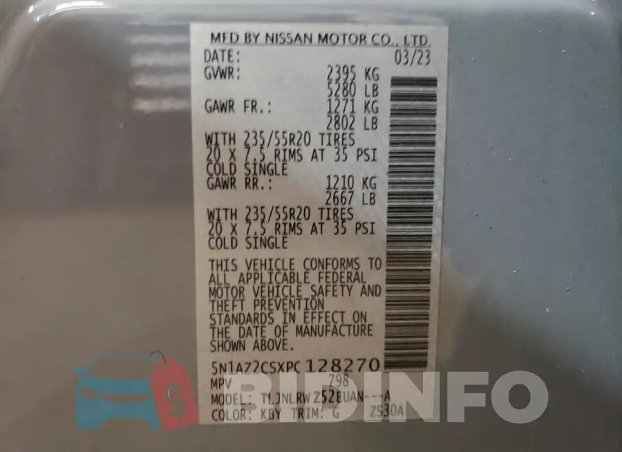 5N1AZ2CSXPC128270 Photo# 14