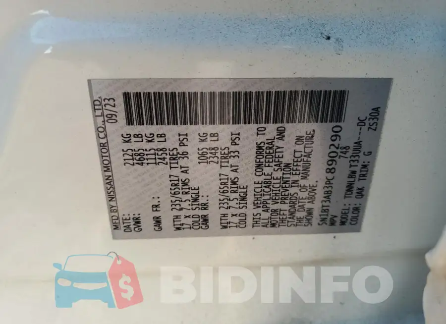 5N1BT3AB3PC890290 Photo# 14