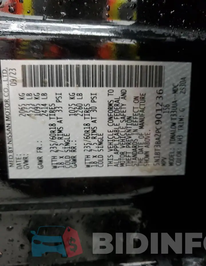 5N1BT3BA2PC901236 Photo# 14