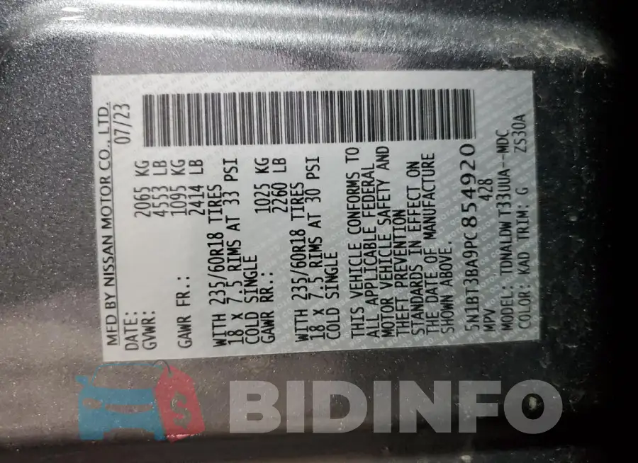 5N1BT3BA9PC854920 Photo# 14