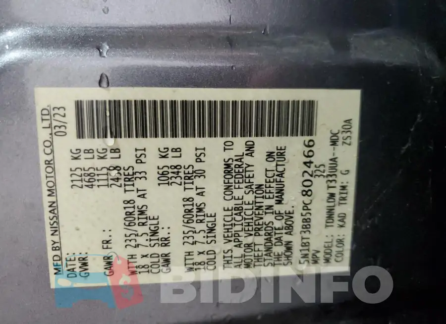 5N1BT3BB5PC802466 Photo# 14