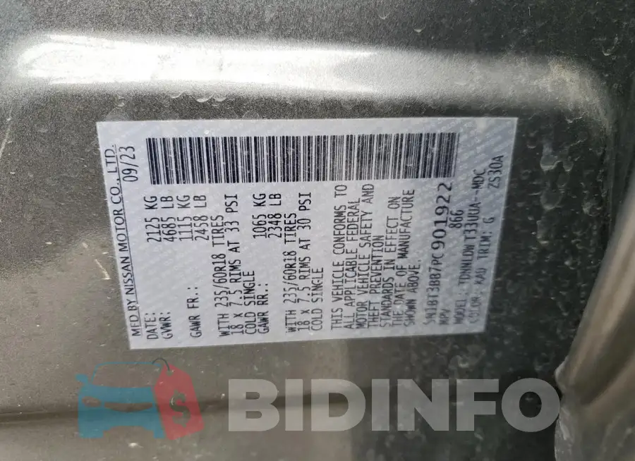 5N1BT3BB7PC901922 Photo# 14