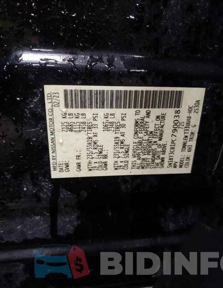 5N1BT3CB1PC790038 Photo# 13
