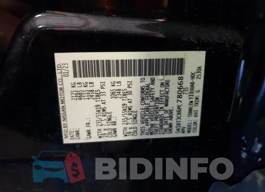 5N1BT3CB6PC780668 Photo# 13