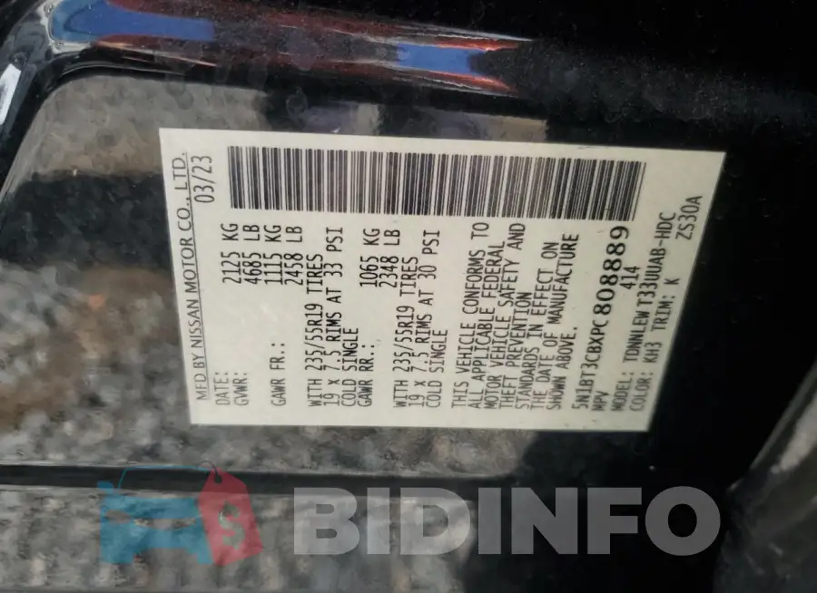 5N1BT3CBXPC808889 Photo# 14