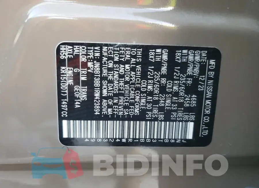 JN8BT3BB1RW423894 Photo# 14