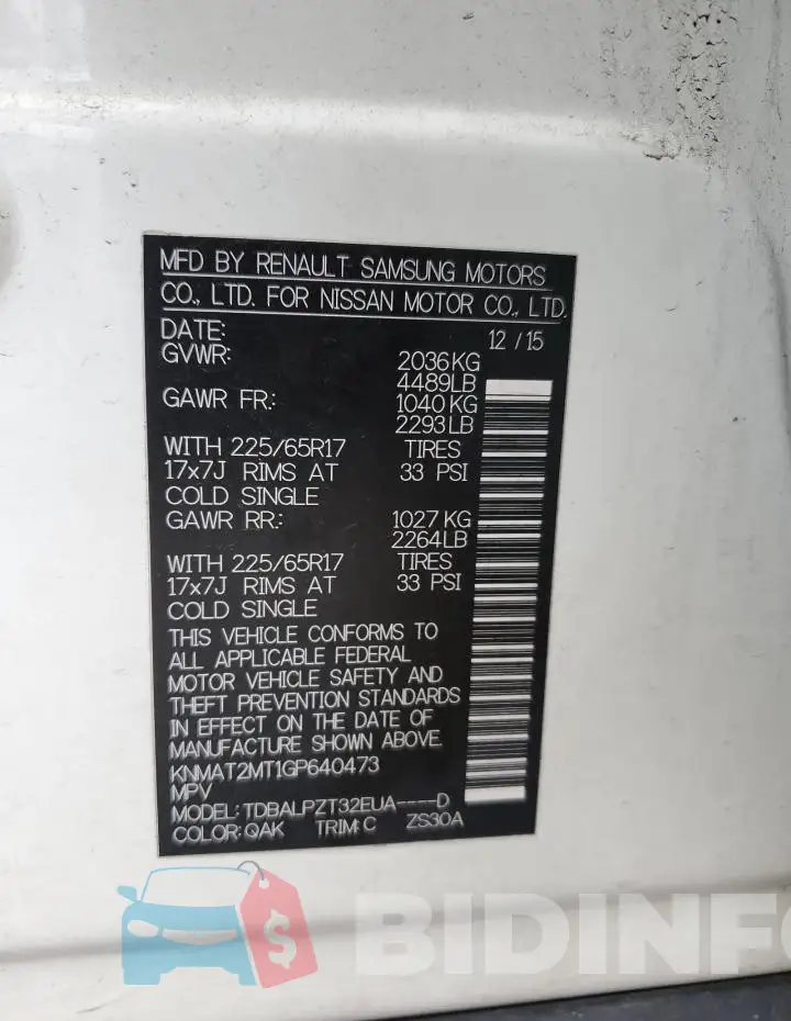 KNMAT2MT1GP640473 Photo# 13