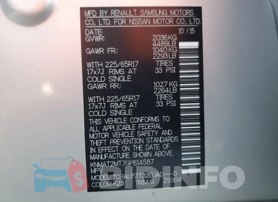 KNMAT2MT7GP614587 Photo# 13