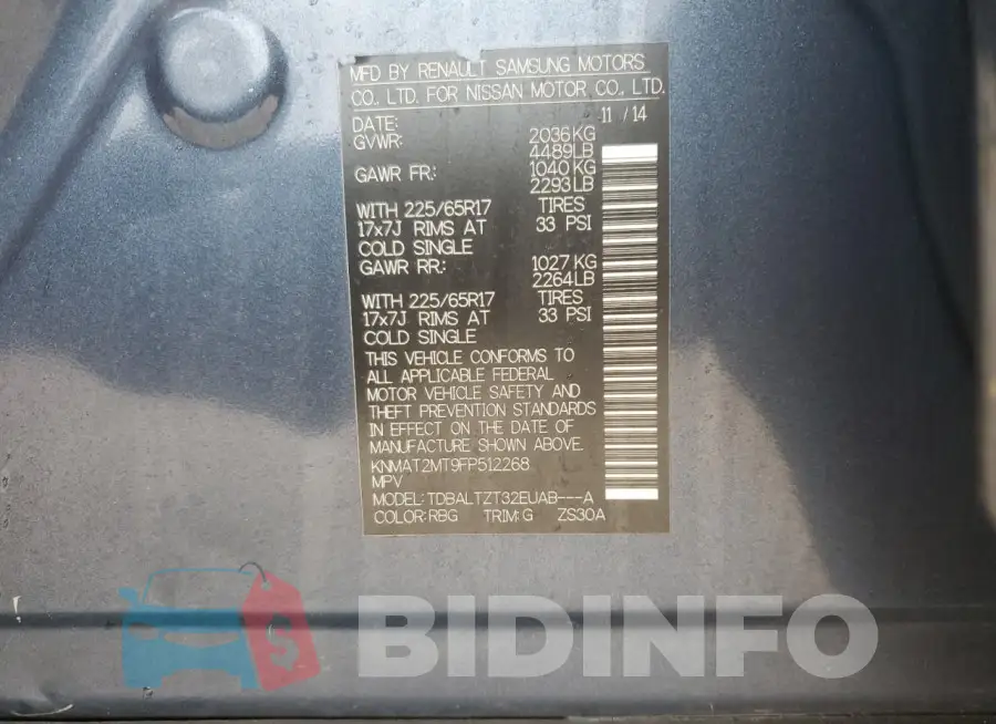 KNMAT2MT9FP512268 Photo# 14