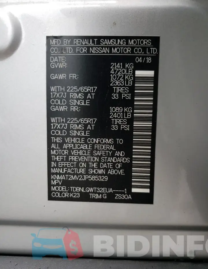 KNMAT2MV2JP585329 Photo# 13