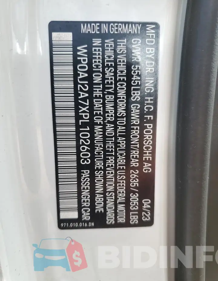 WP0AJ2A7XPL102603 Photo# 13